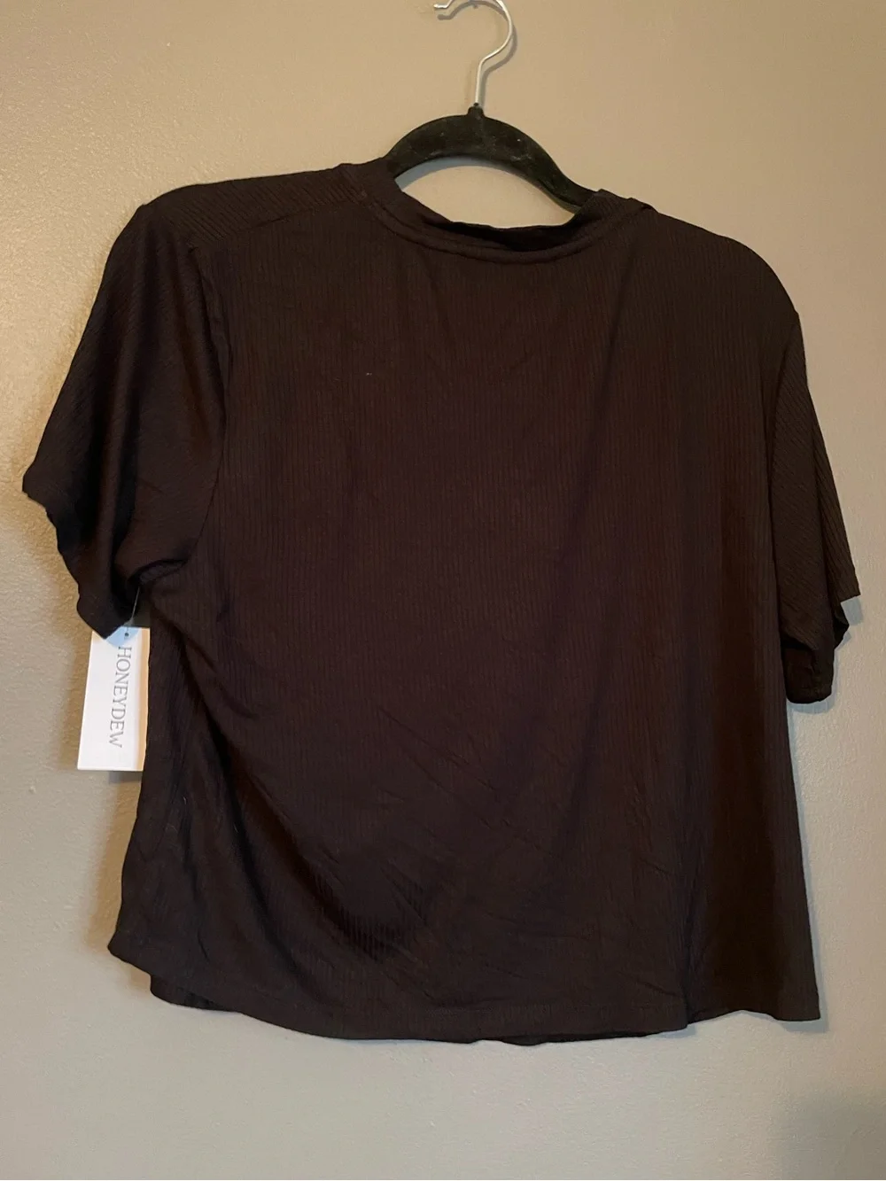 NWT Honeydew Sz Small Black Revival Rib Knit Top Shortie Pajama Lounge Set R $54